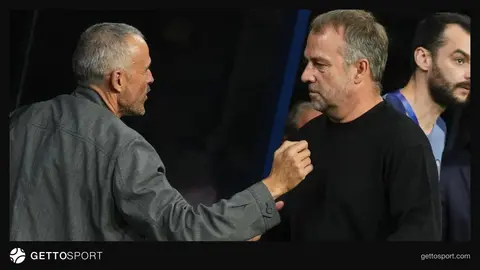 Hansi Flik və Luis Enrike oyun öncəsi qarşılaşma