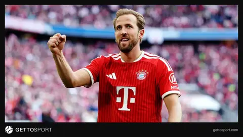 Harry Kane penalti ilə qol vurduğunu qeyd edir, Bayern forması