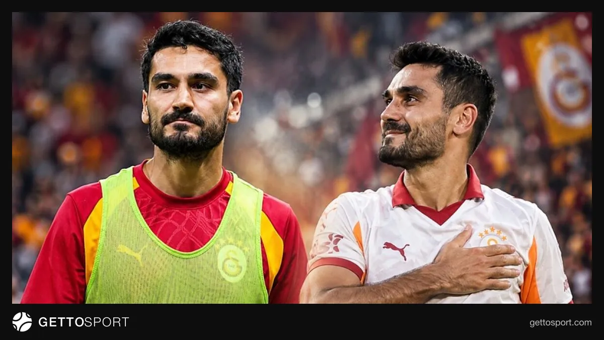İlkay Gündoğan maç sırasında yedek kulübesinde oturuyor