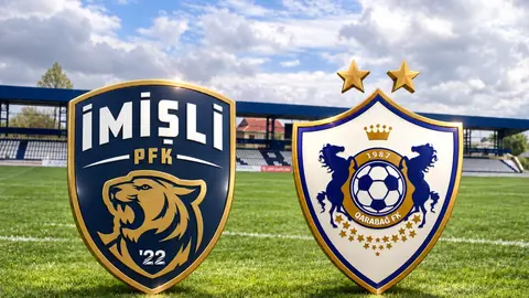 İmişli və Qarabağ komandaları start animasiyasında Yevlax stadionu