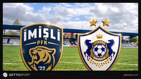İmişli və Qarabağ komandaları start animasiyasında Yevlax stadionu