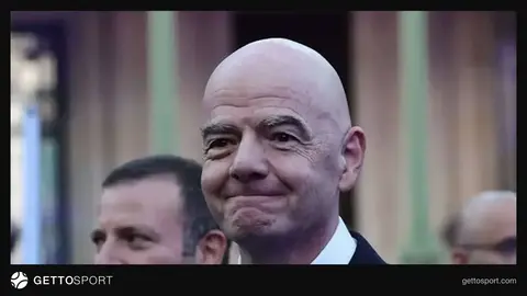 Canni İnfantino portreti və FIFA loqosu