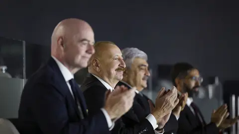 Prezident İlham Əliyev və Canni İnfantino stadionda finalı izləyir