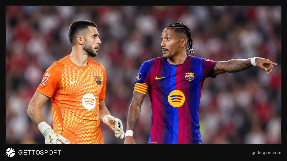 Barcelona antrenmanında Joan Garcia takım idmanına katılırken çekilmiş fotoğrafı