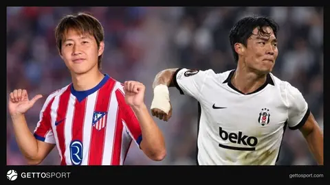 Kang-in Lee'nin Hyeon-gyu Oh paylaşımından ekran görüntüsü veya Hyeon-gyu Oh'un Beşiktaş formasıyla gol sevinci