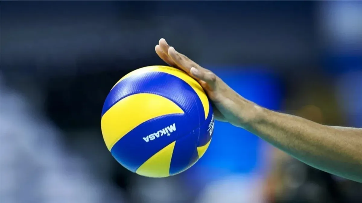 Voleybol matçı üçün meydança və oyunçular