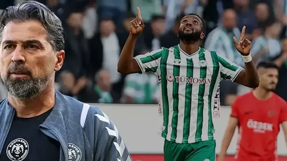 Konyaspor futbolçuları Konya stadionunda qələbəni qeyd edir