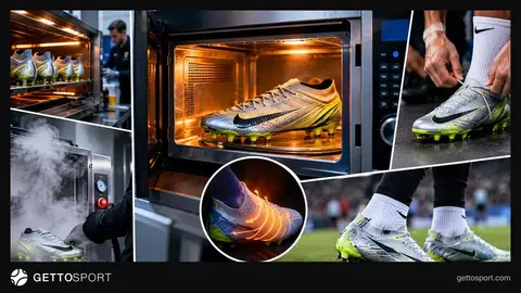 Stadyum malzeme odasında mikrodalgaya benzer cihazlarda ısıtılan futbol kramponları