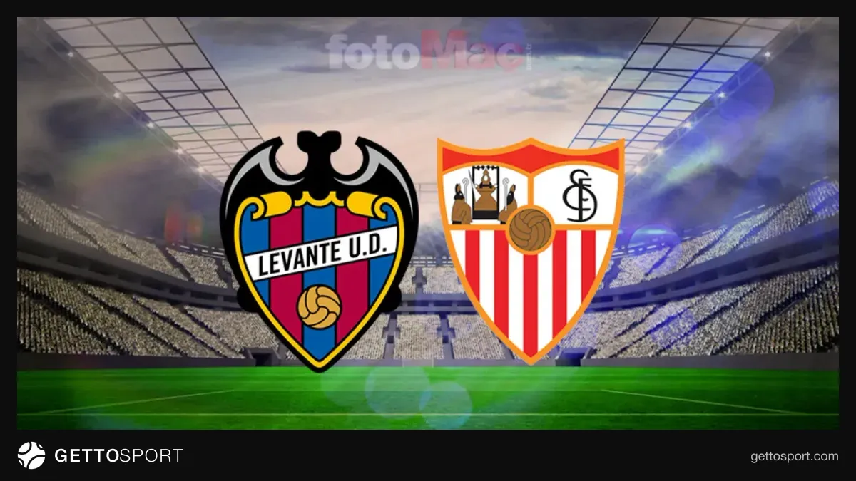 Levante forması giyen futbolcular ve tribünler maç öncesi görüntü