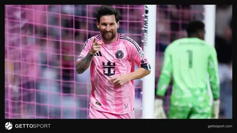 Inter Miami formasıyla gol sevinci yaşayan Lionel Messi maçtan bir kare