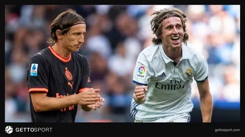 Luka Modric Milan formasıyla konuşurken görüntü