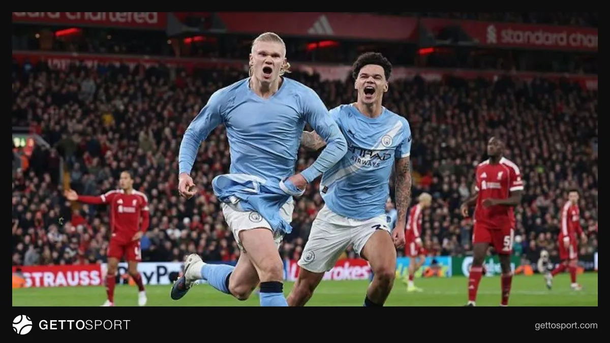 Mançester Siti futbolçuları Liverpul stadionunda qeyd edirlər