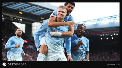 Anfield'da Manchester City formasıyla gol sevinci yaşayan oyuncular