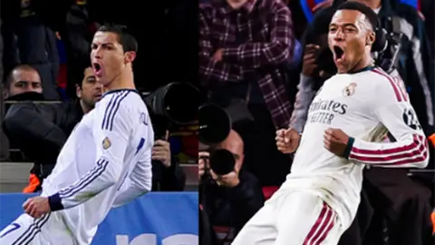 Mbappé qol sevinci zamanı Ronaldonu xatırladan jestləri edərkən