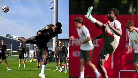Avropa Liqası matçı üçün meydançaya çıxan futbolçular və azarkeşlər