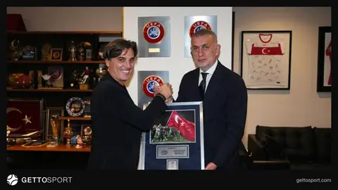İbrahim Hacıosmanoğlu ve Vincenzo Montella plaket töreninde bir arada