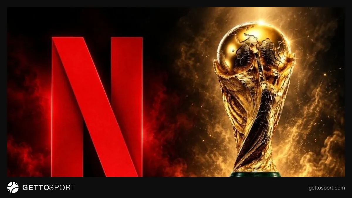 Netflix logosu ve FIFA Dünya Kupası kupası görseli