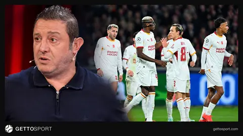 Nihat Kahveci televizyon stüdyosunda Galatasaray maçını yorumluyor