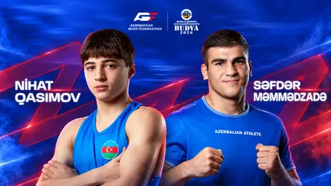 Budvada ringdə döyüşən Azərbaycan boksçuları Nihat Qasımov və Səfdər Məmmədzadə