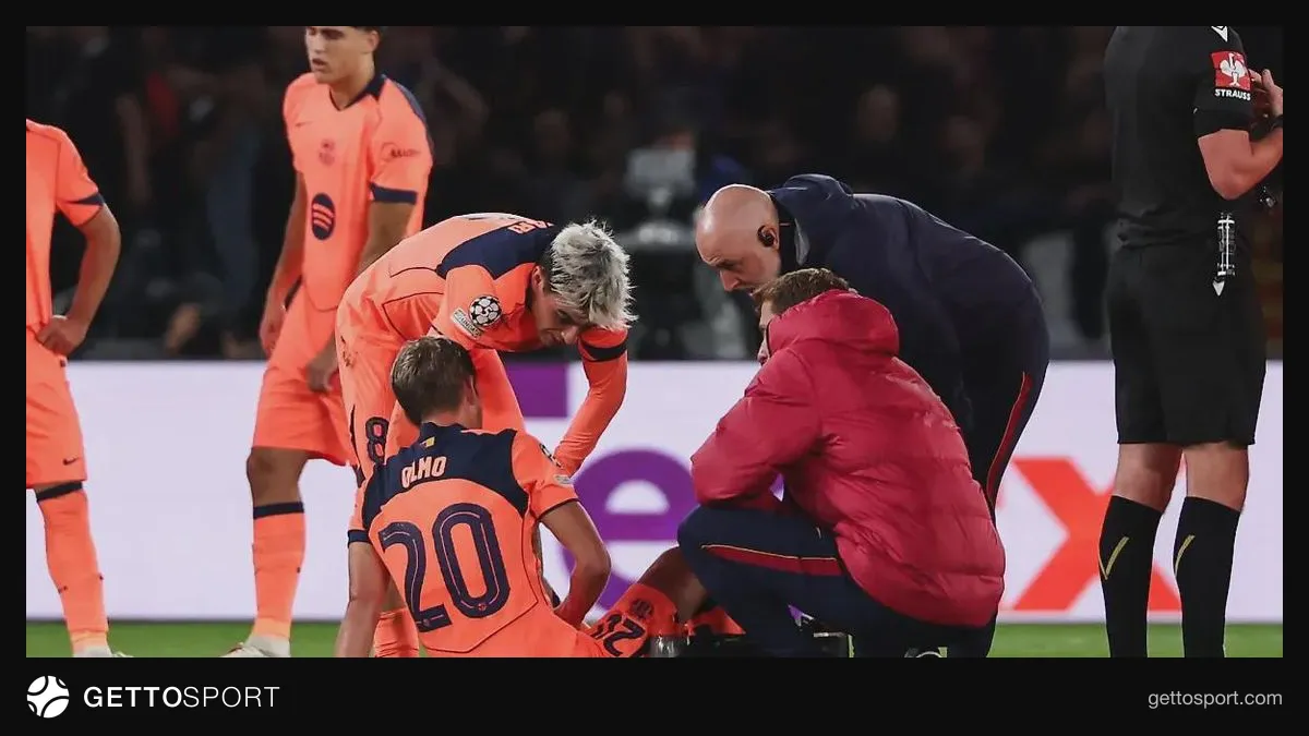 Dani Olmo zədə ilə meydanda əvəzedici ilə birlikdə