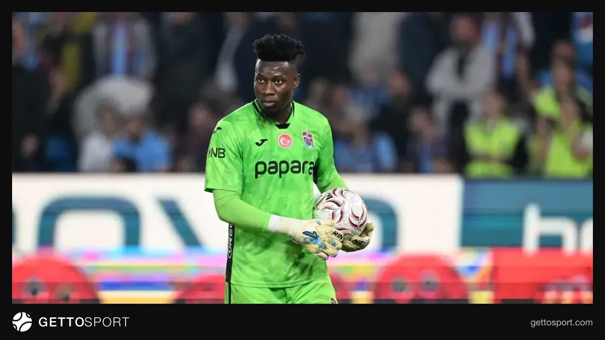 Trabzonspor kalecisi Onana penaltı kurtarırken
