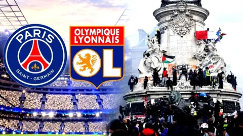 Parc des Princes girişinde güvenlik ve polis araçları, PSG-Lyon maç erteleme resmi görüntüsü