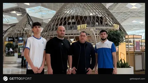 Qaşim Maqomedov və Fuad Məhərləmli taekvondo məşqi zamanı