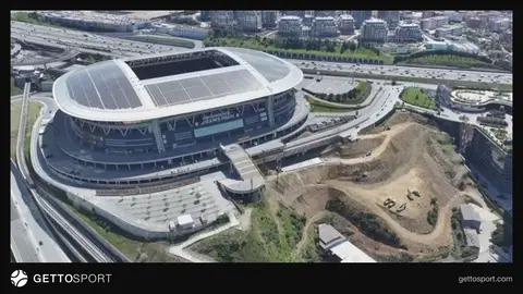 RAMS Park stadyumunun dış cephesi ve etrafındaki şantiye alanı