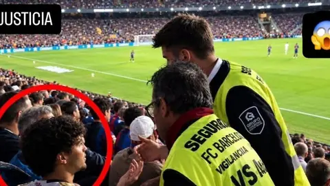Kamp Nou stadionu və tribunada təhlükəsizlik işçiləri