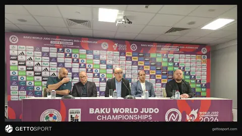 Rəşad Rəsullu Milli Gimnastika Arenasında mətbuat konfransında