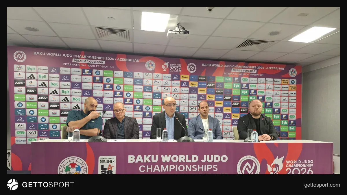 Rəşad Rəsullu Milli Gimnastika Arenasında mətbuat konfransında