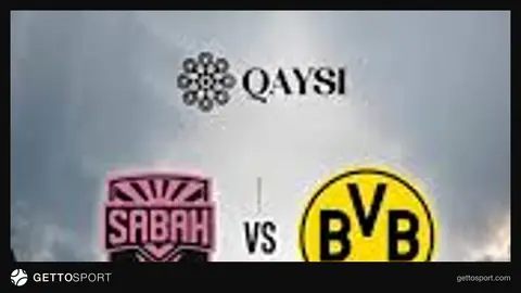 Bakıda "Sabah" və "Borussia" loqoları, stadion fonunda