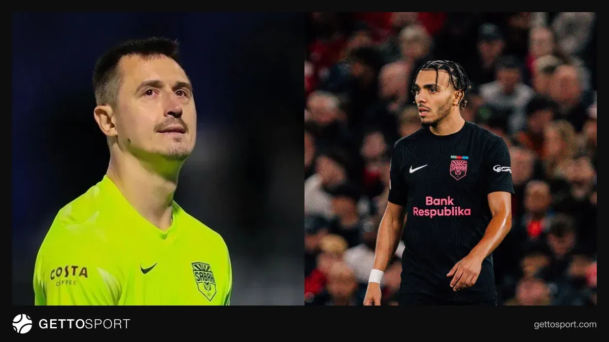 Sabah futbolçuları Stas Pokatilov və Akim Zedadka oyun zamanı