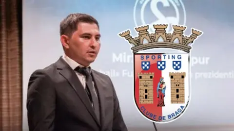 Səbail klubunun loqosu və gənc futbolçuların məşq görüntüsü