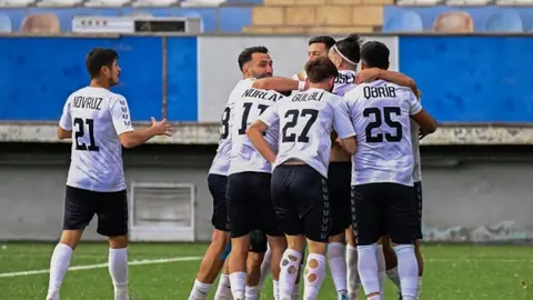Şəfa və Ağstafa Gəncləri matçındakı qol sevinci stadion görüntüsü