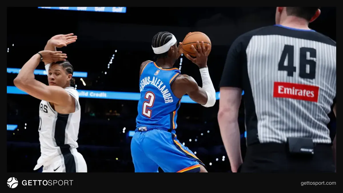 Shai Gilgeous-Alexander top sürerken Thunder formasıyla maç anı