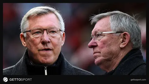 Sir Alex Ferguson kitap tanıtımında röportaj verirken çekilmiş fotoğrafı