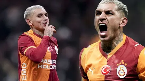 Lucas Torreira Galatasaray formasıyla saha içinde top kontrolü