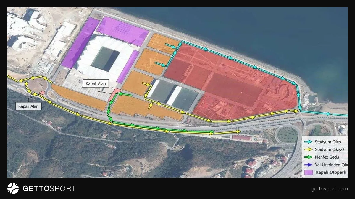 Akyazı Stadyumu önünde trafik yönlendirme ve otopark düzenlemesi