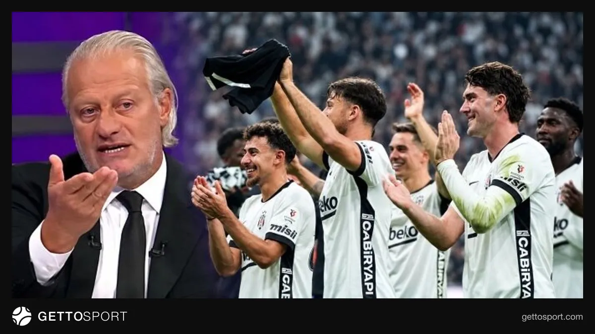 Tugay Kerimoğlu TRT Spor stüdyosunda Beşiktaş oyuncularını övgüyle anlarken