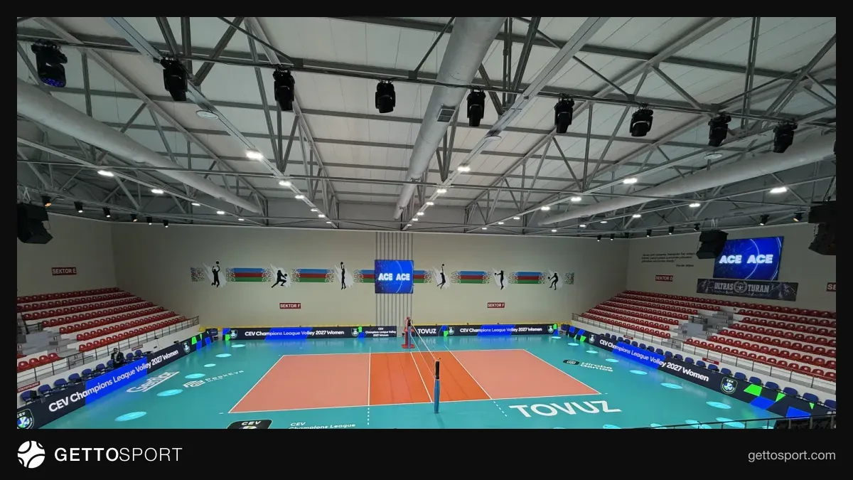 Tovuz Olimpiya İdman Kompleksində voleybol arenası və yeni tribunalar