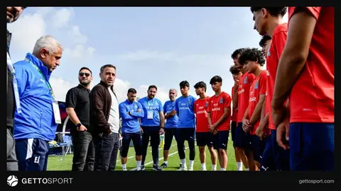 U-16 millimizin Hövsan Yarış Kompleksində məşqi və məşqçi Ayxan Abbasovun izləməsi