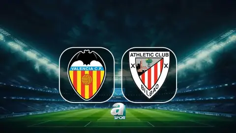 Valencia ve Athletic Bilbao logoları ile stadyum görüntüsü