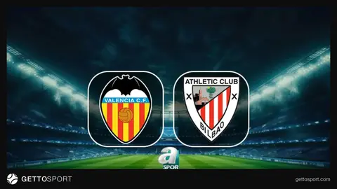 Valencia ve Athletic Bilbao logoları ile stadyum görüntüsü