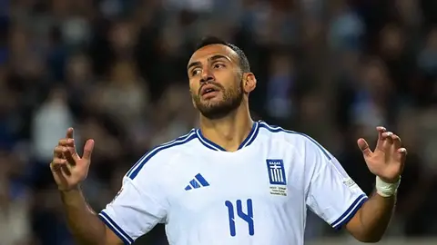 Vangelis Pavlidis maçta gol sevinci veya Fenerbahçe formasıyla portre