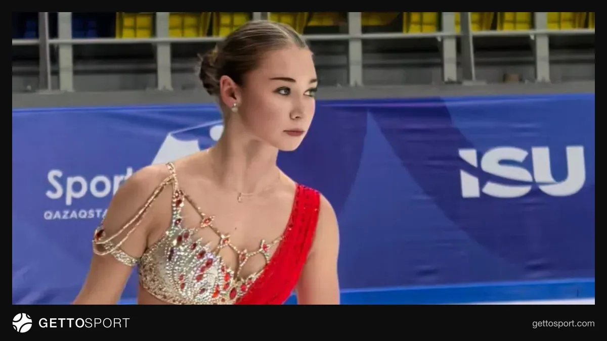 Veronika Jilina buz üzərində çıxış edərkən