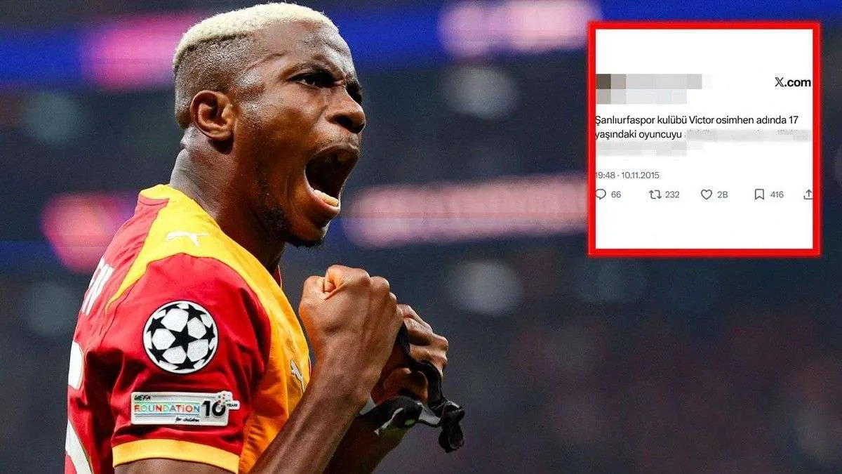 Victor Osimhen Galatasaray formasıyla gol sevincinde