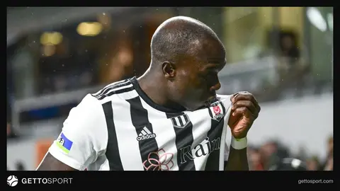 Vincent Aboubakar'ın Bodrum FK formasıyla röportaj görüntüsü