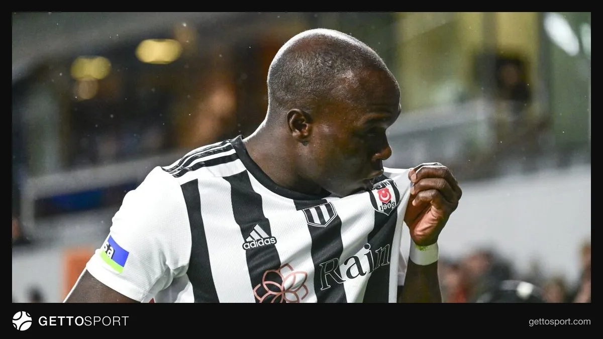 Vincent Aboubakar'ın Bodrum FK formasıyla röportaj görüntüsü