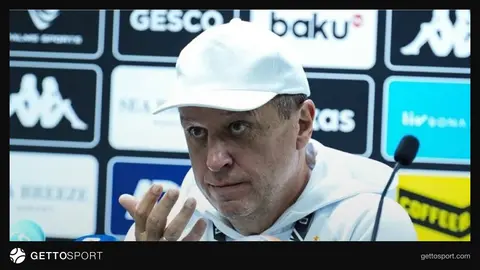Yuri Vernidub mətbuat konfransında, Neftçi - Sabah 0:0